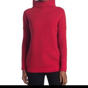 NWOT RDI Mock Neck Pullover Sweater Red Ribbed Knit